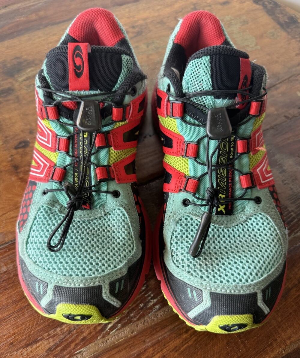 Salomon XR Mission 1 Women’s 8 Road Trail Running Shoes Quicklace Teal Red Retro